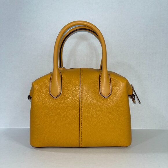 NEW Michael Kors Hyde Small Pebbled Leather Satchel in Golden Rod - Picture 3 of 5